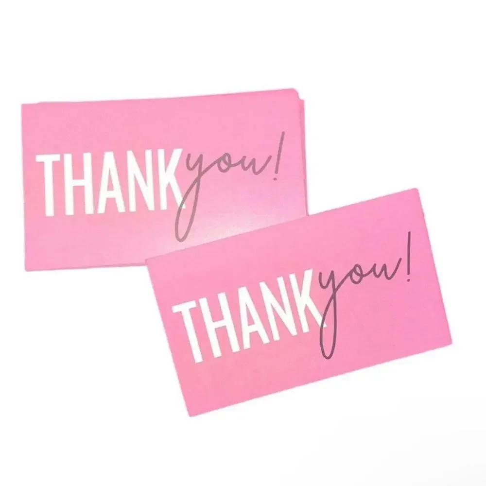 Pack of 50 thank you cards, pink!